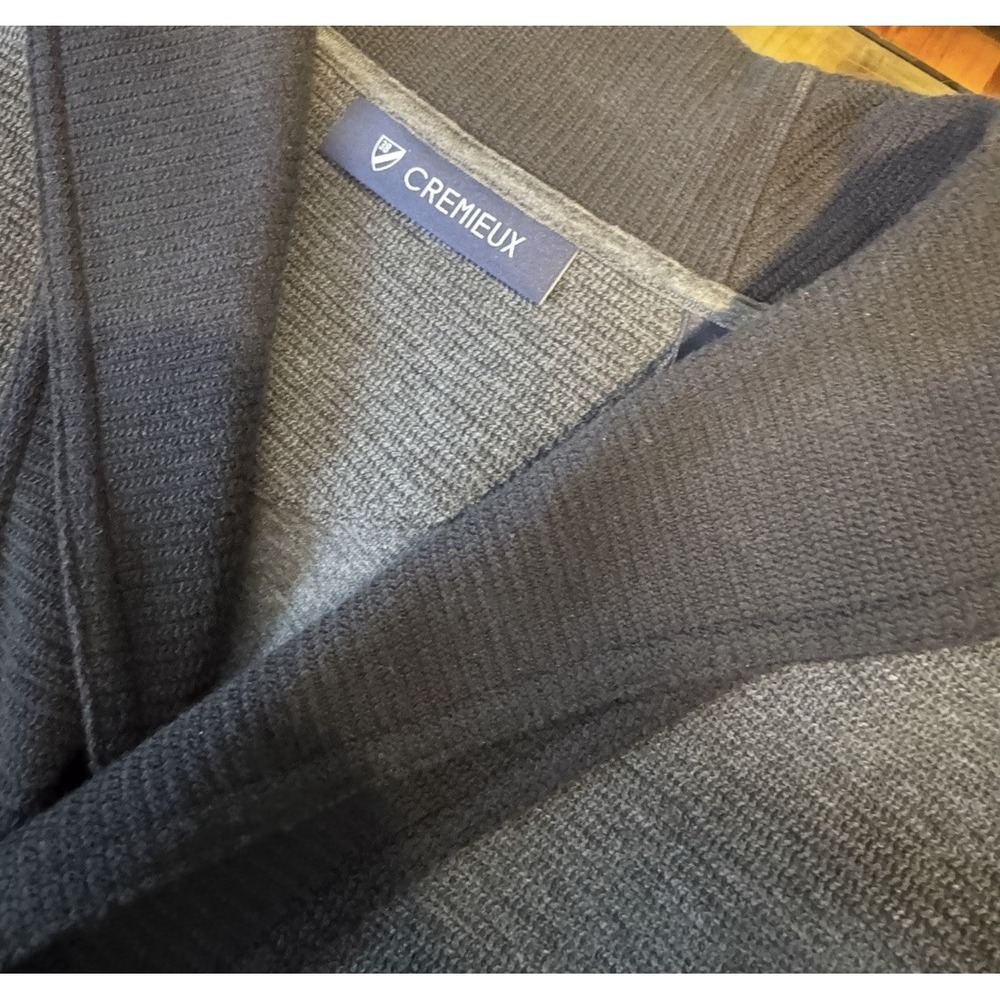 Cremieux Gray Shawl Collar Button-Front Knit Cardigan Sweater L w/ Pockets - Picture 3 of 13